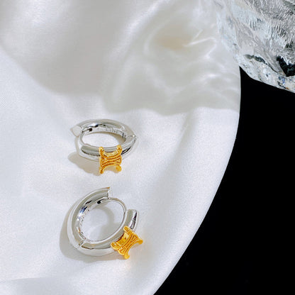 Arc Cold Wind Metal Touch Pigment Earrings