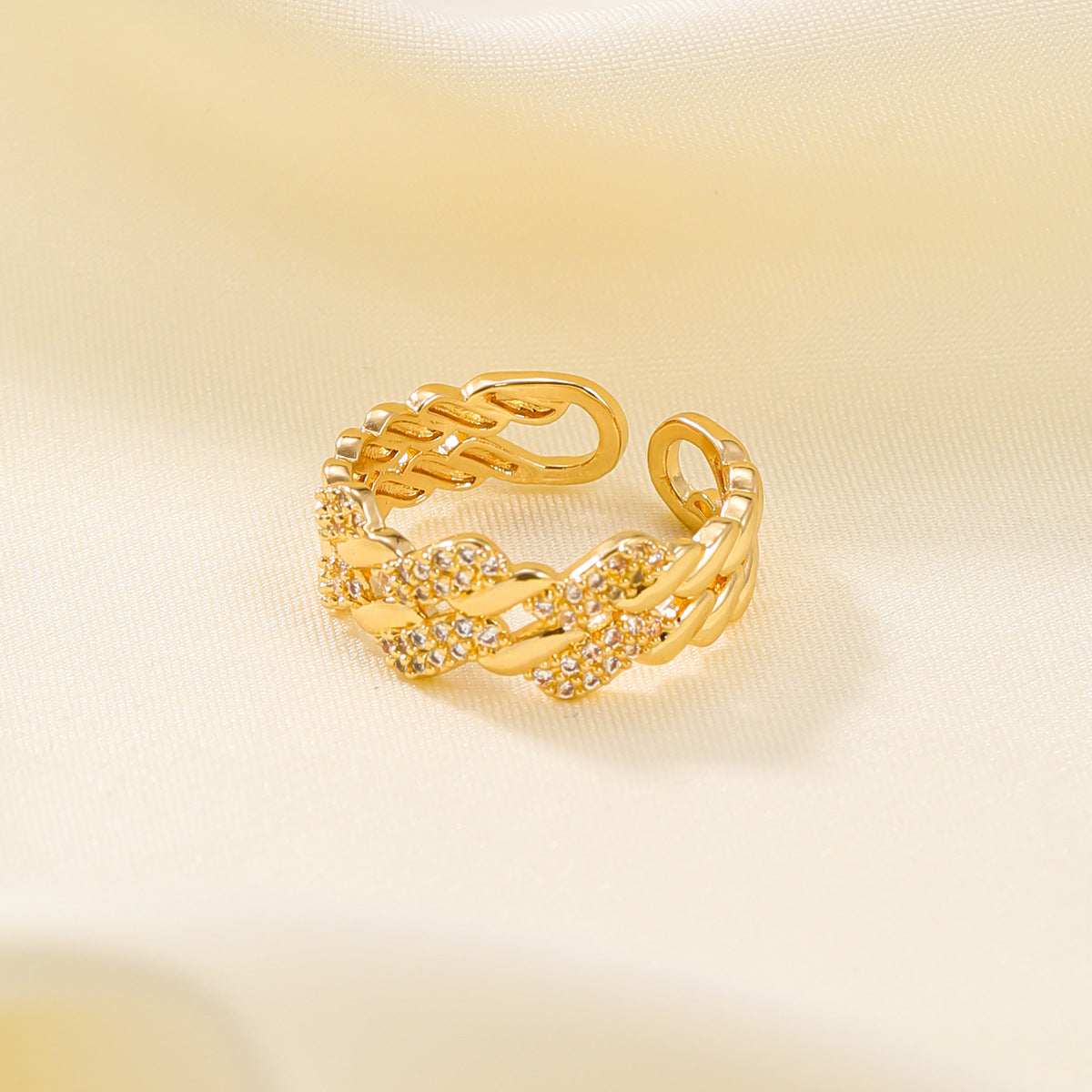 Copper Zircon Twist Shape Do Not Fade Rings