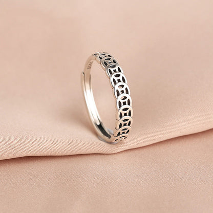 Female Money Drawing Coin Personalized Design Simple Niche Rings