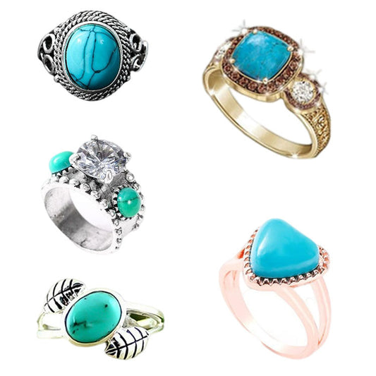 Women's & Men's & Vintage Turquoise Bridal Wedding Engagement Rings