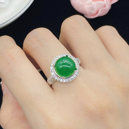 Natural Icy Chalcedony Jasper Open Female Rings