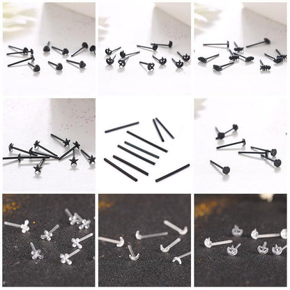 Women's Plastic Ear Bar Stick Transparent Pin Earrings