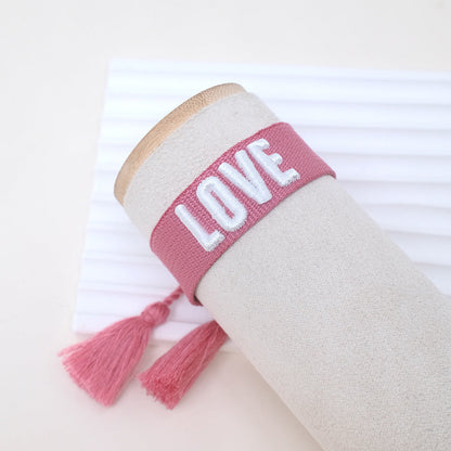 Of Letter Embroidery Graphic Bohemian Tassel Bracelets