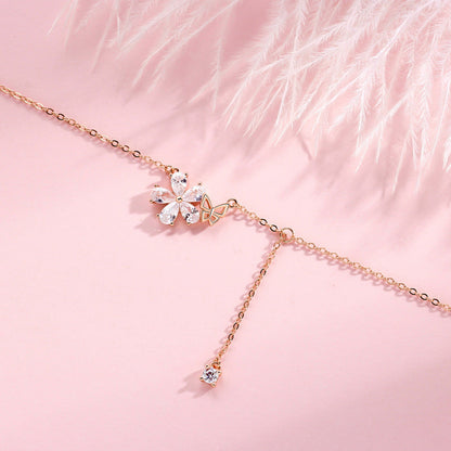 Female Sweet Flowers Clavicle Chain Style Necklaces