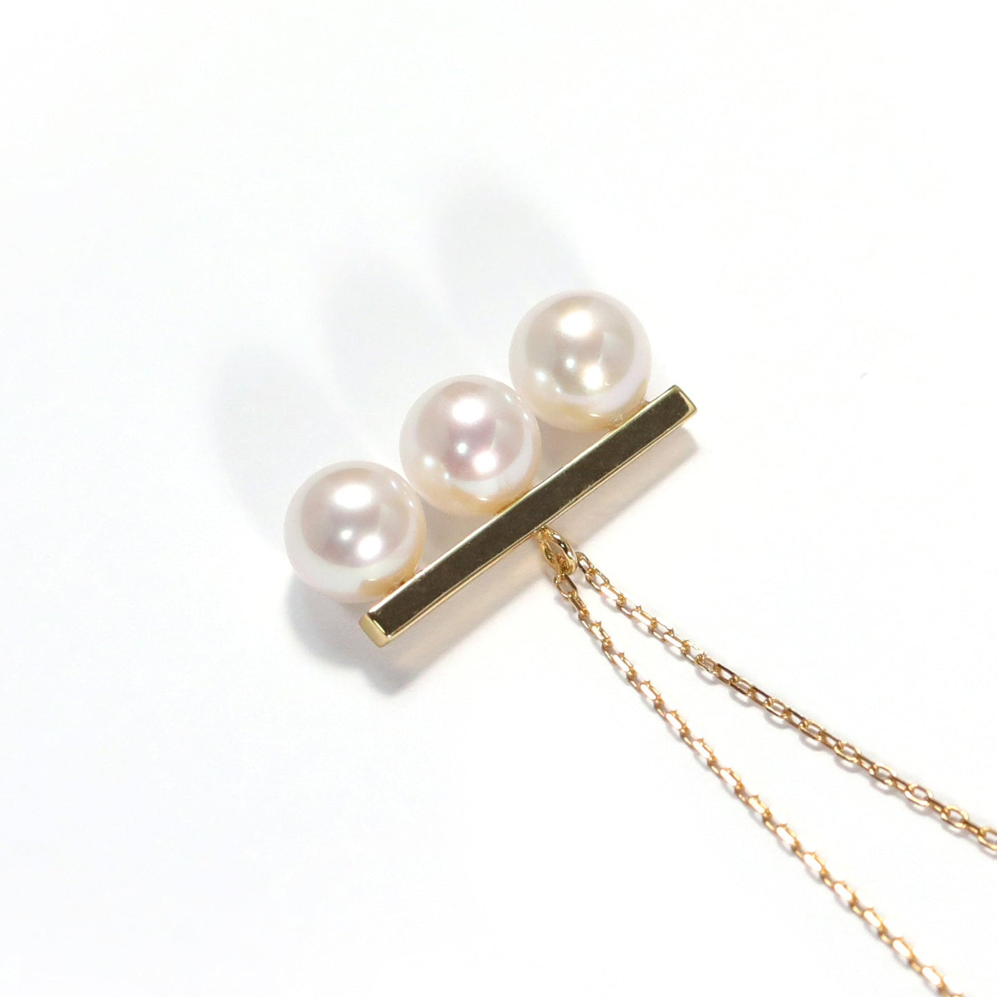 Women's Sterling Sier Balance Beam Pearl Simple Necklaces