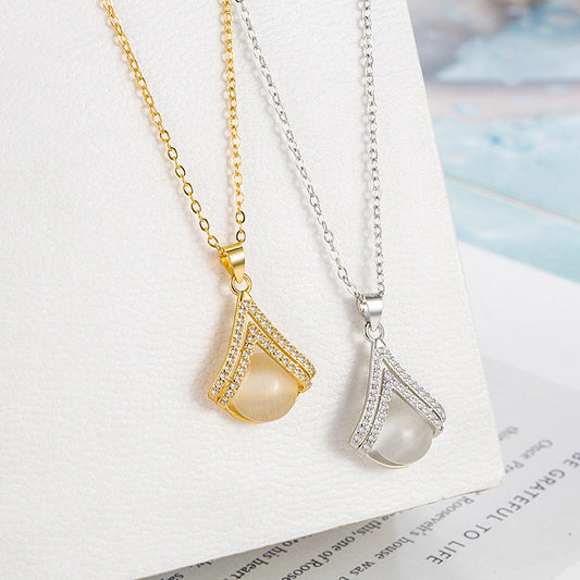 Opal Female Niche Design Sweater Chain Necklaces