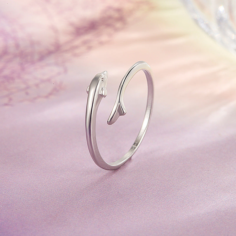 Women's For Design Simple High-grade Dolphin Index Rings