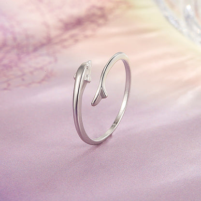Women's For Design Simple High-grade Dolphin Index Rings