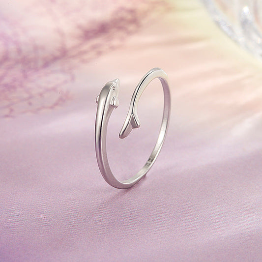 Women's For Design Simple High-grade Dolphin Index Rings