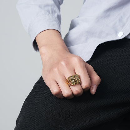 Men's Egyptian Pyramid Eye Of Horus Stainless Rings