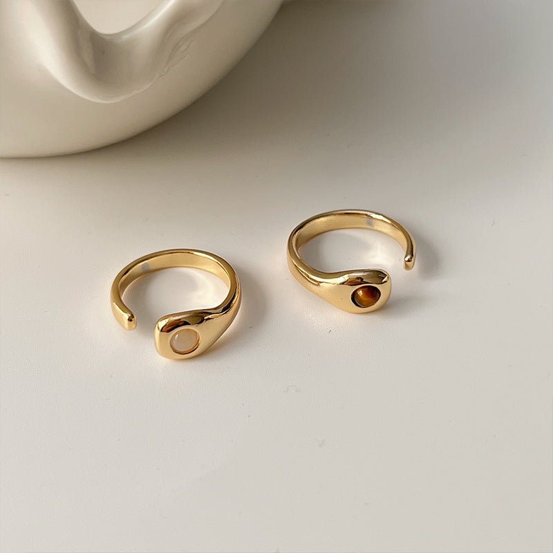 Women's Opal Shell Open For Retro Personality Rings