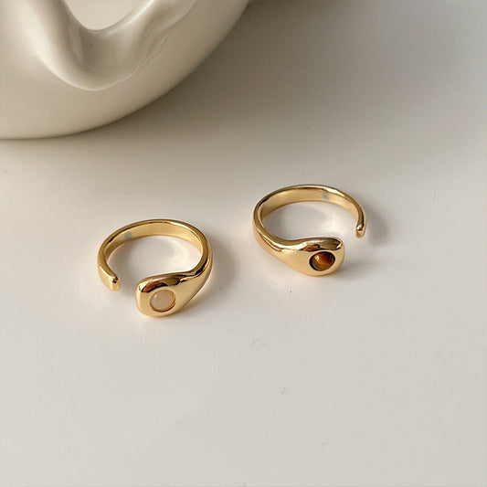 Women's Opal Shell Open For Retro Personality Rings