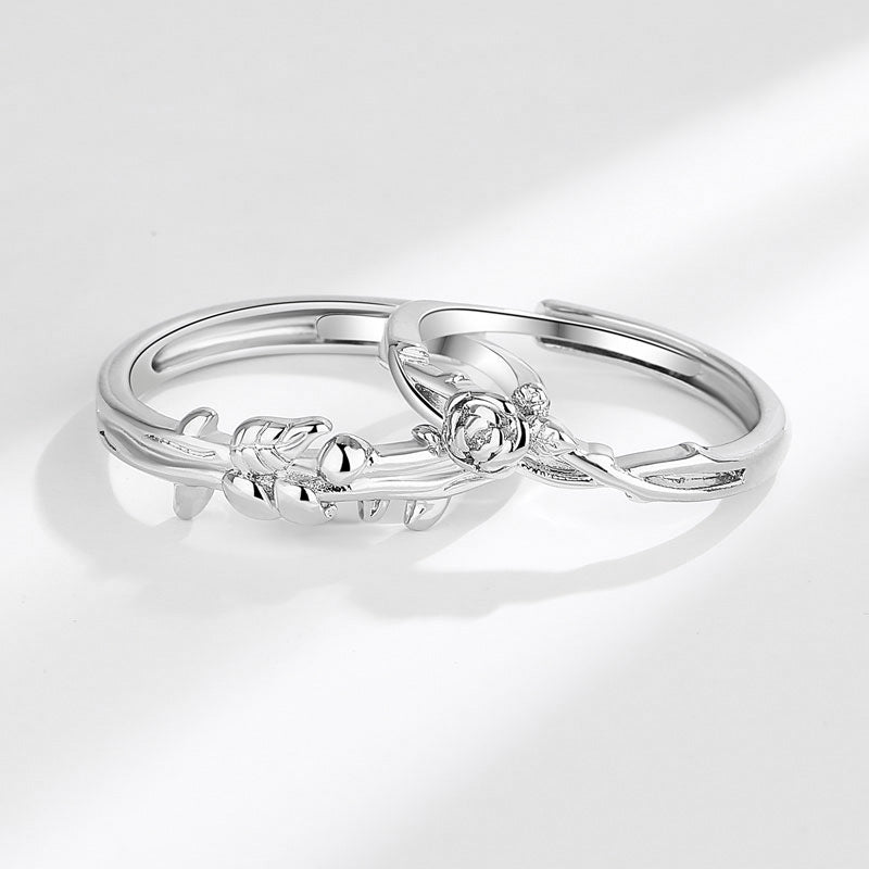 Rose Couple Female Male Niche Trendy Rings