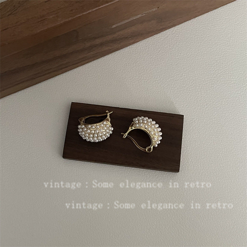Women's Clip French Minority Retro Personality And Minimalism Earrings