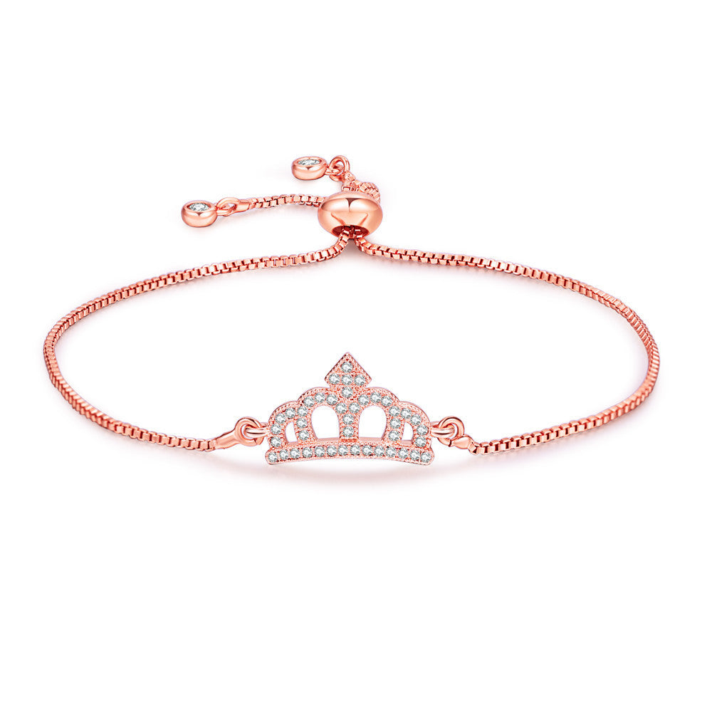 Women's Simple Copper Inlaid Zircon Ornament Adjustable Bracelets