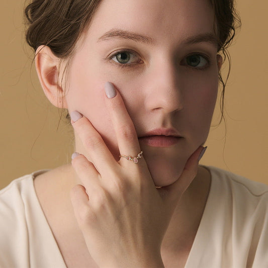 Simple Geometric Drop-shaped Synthetic Opal Sterling Rings