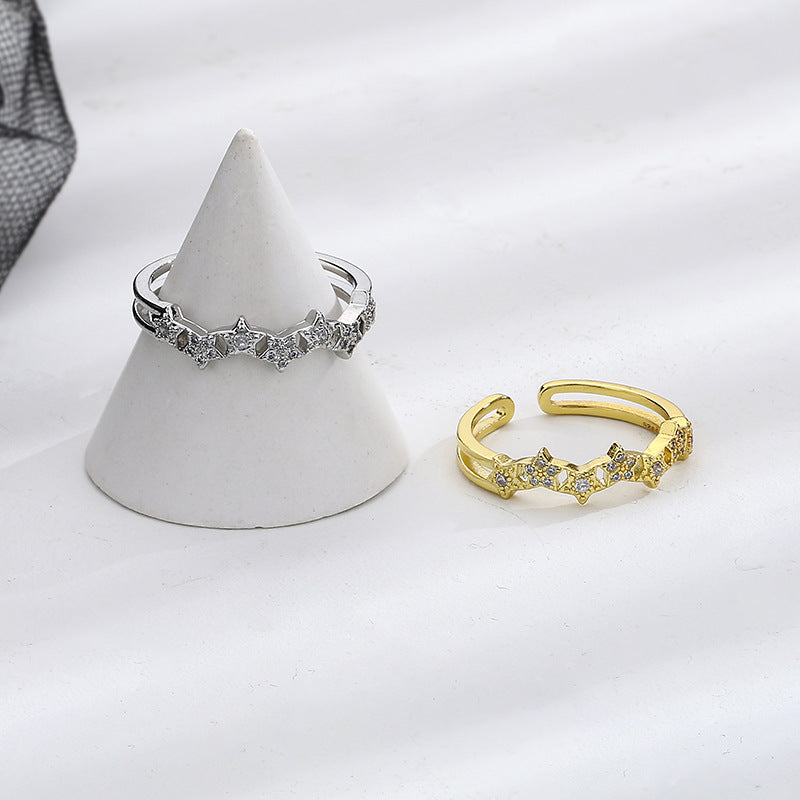 Exquisite Full Diamond Super Fairy Shining Star Rings