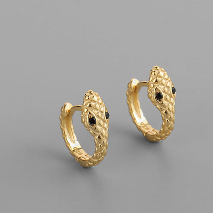 Small Snake Zircon Sweet Cute With Diamonds Personalized Earrings