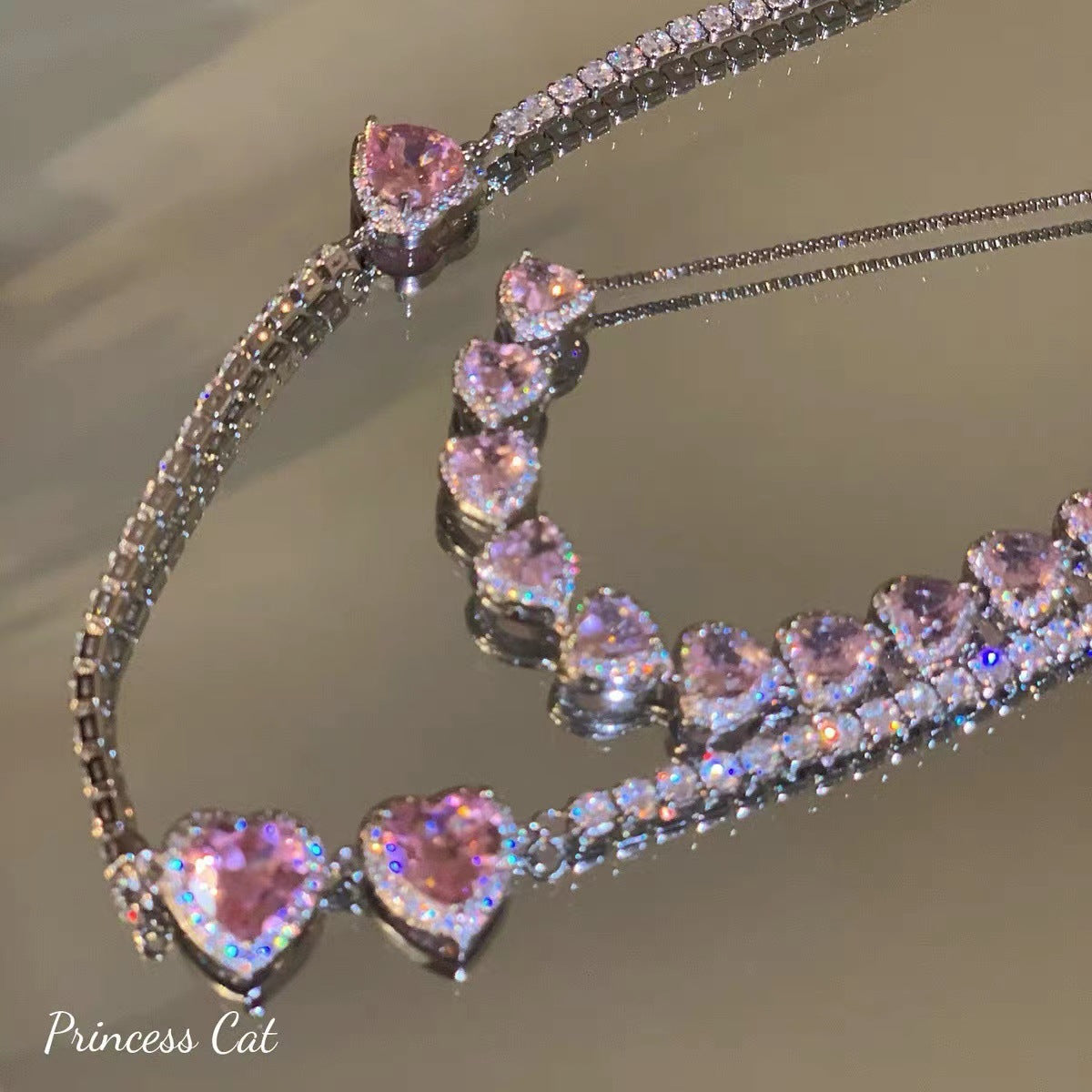 Simple Light Luxury Fans Love Clavicle Chain Full Necklaces