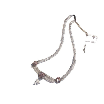 Sweet Cool Style Pearl Zircon Rabbit Necklaces