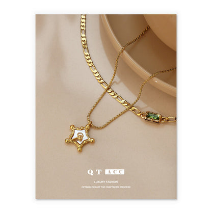 Brass Gold Plated French Vintage Style Niche Exquisite Fashion Necklaces