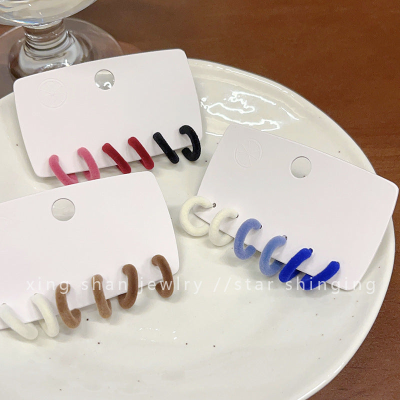 Flocking Shaped Artistic French Retro Simple Earrings