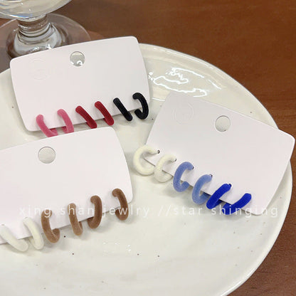 Flocking Shaped Artistic French Retro Simple Earrings