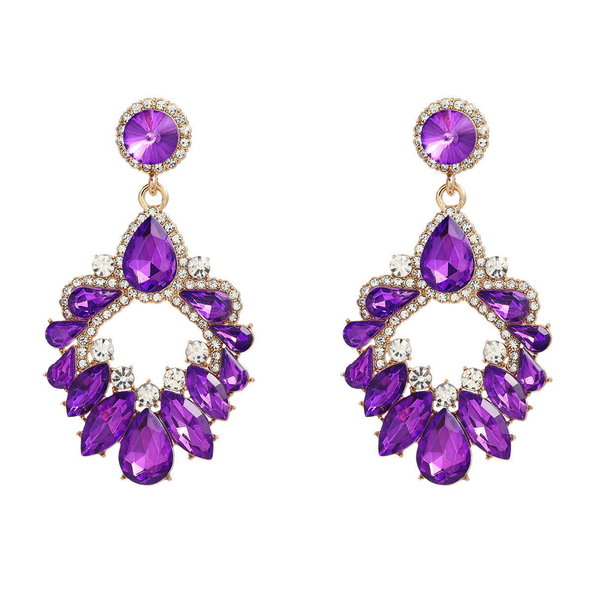 Women's Crystals Exaggerated Rhinestone Full Diamond Bohemian Earrings