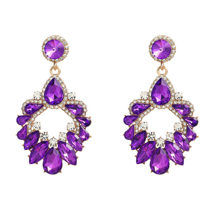 Women's Crystals Exaggerated Rhinestone Full Diamond Bohemian Earrings