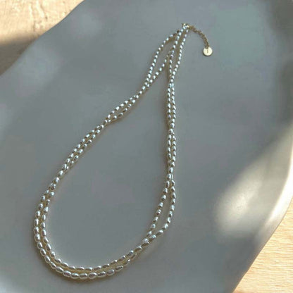 Women's Strong Light Natural Freshwater Grain Of Rice Niche Necklaces