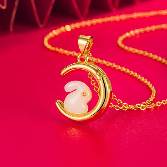 Fashion Star Moon Rabbit Pendant Female Necklaces