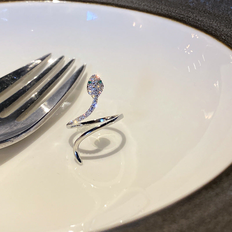 Flash Micro Inlaid Zircon Open Adjustable Cold Rings