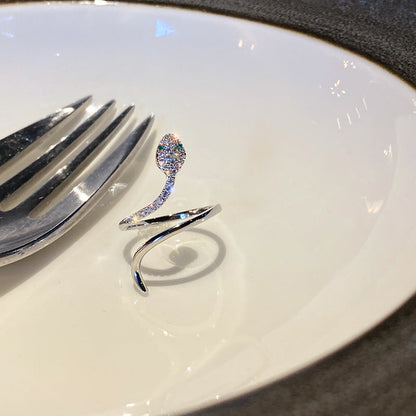 Flash Micro Inlaid Zircon Open Adjustable Cold Rings
