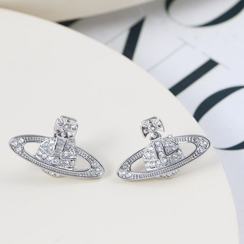 Planet Auricular Needle Simple Fashion Queen Mother Earrings