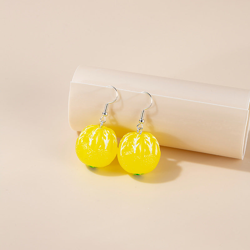 Mori Style Fruit Cartoon Mangosteen Banana Earrings