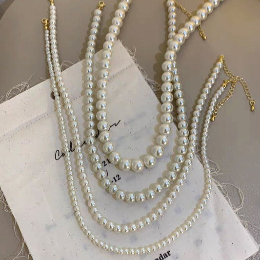 Women's Retro Glass Pearl For Light Luxury Necklaces