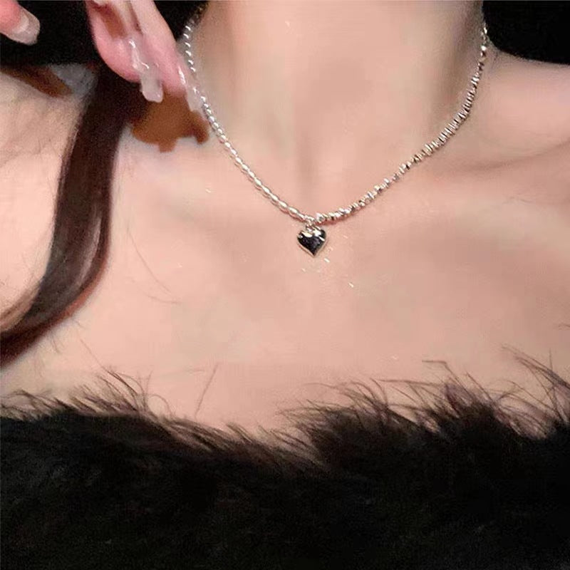 Women's Luxury Minority High-grade Clavicle Chain Block Stitching Necklaces