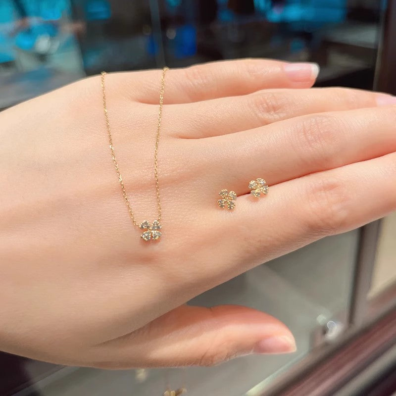 Diamond Four-leaf Clover Lucky Sier Plated Bracelets