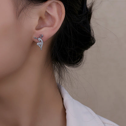 Women's Sier Plated Christmas Trendy Temperament Wild Earrings