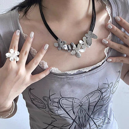 Black Rope Fashion Commuter Geometric Clavicle Chain Necklaces