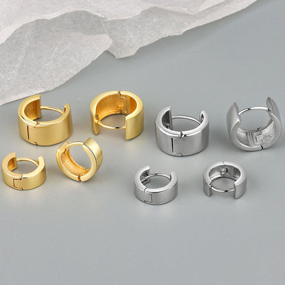 Women's Gold Glossy Circle Shape Personalized Ear Earrings