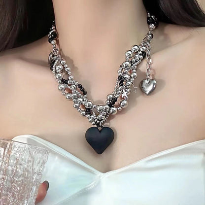 Women's Love Beaded Classic Style Hip Hop Cold Necklaces