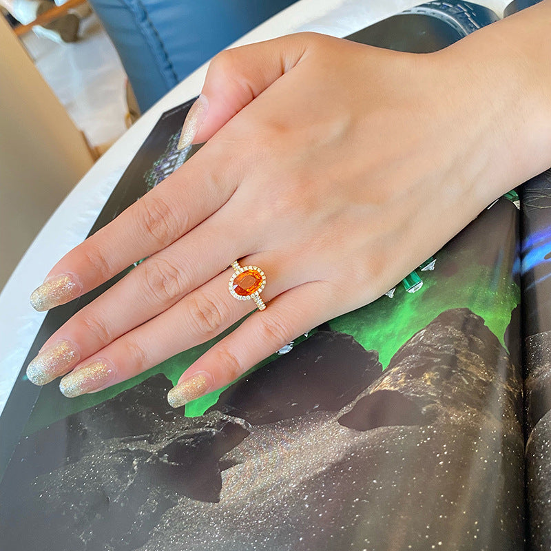 Zircon Live Simulation Tourmaline Full Diamond Open Rings