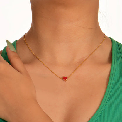 Personalized Oil Drop Peach Heart Pendant Necklaces