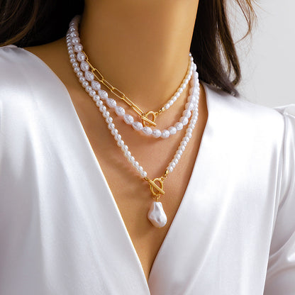 Imitation Pearl Stitching Simple Female Creative And Necklaces