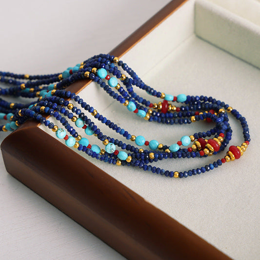 Women's Affordable Luxury Colored Natural Stone Handmade Necklaces