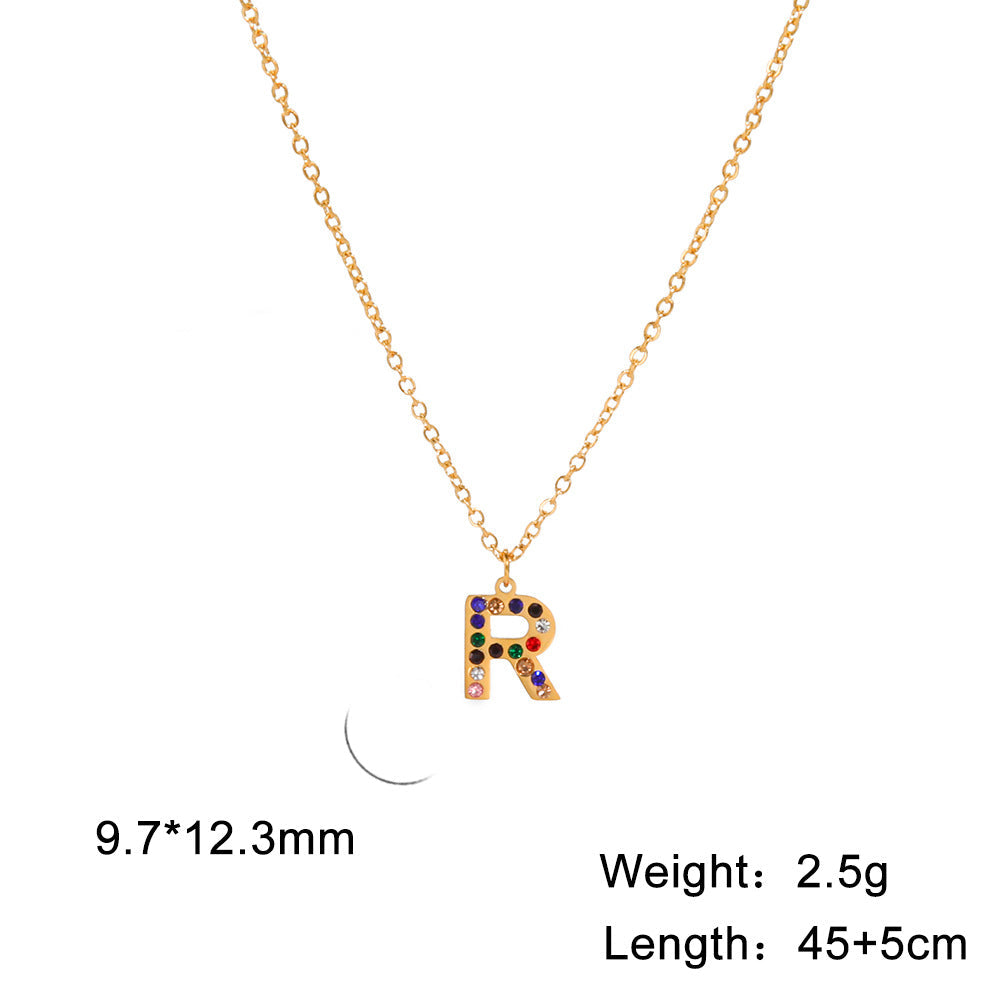 Titanium Steel Light Luxury And Simplicity Colorful Necklaces