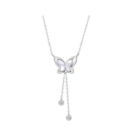 Women's Titanium Steel Tassel Butterfly High-grade Cold Necklaces