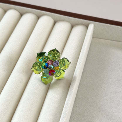 Women's Exaggeration Crystal Flowers Light Luxury High-grade Earrings