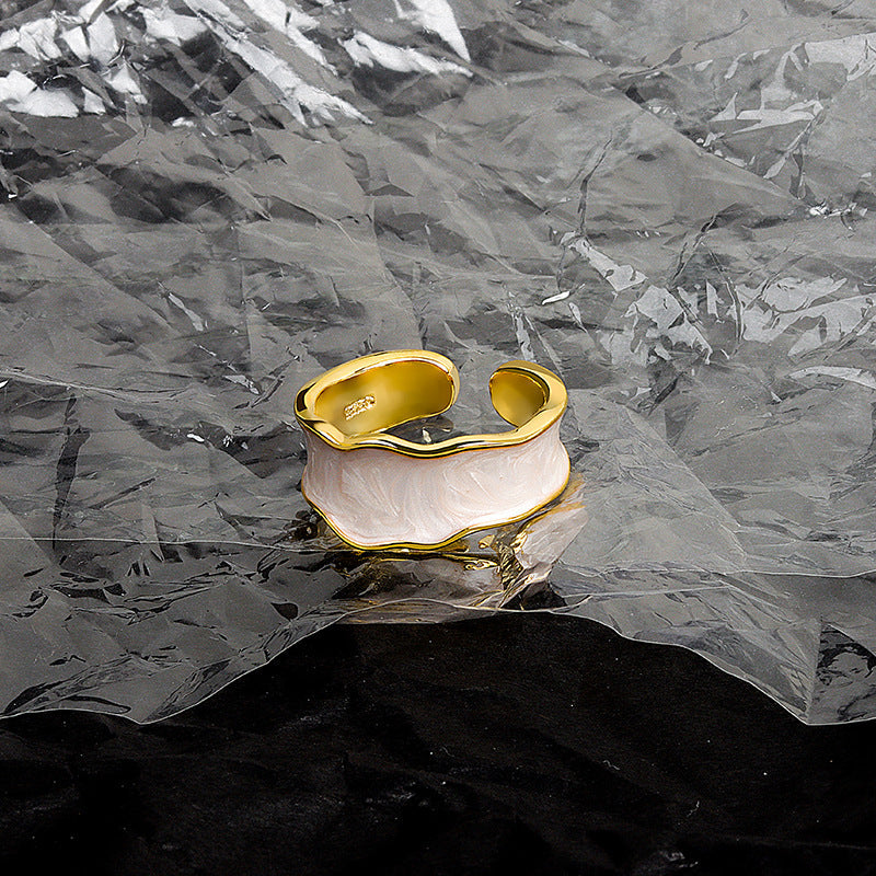 Glazed Resin Female Personality Simple Cold Rings